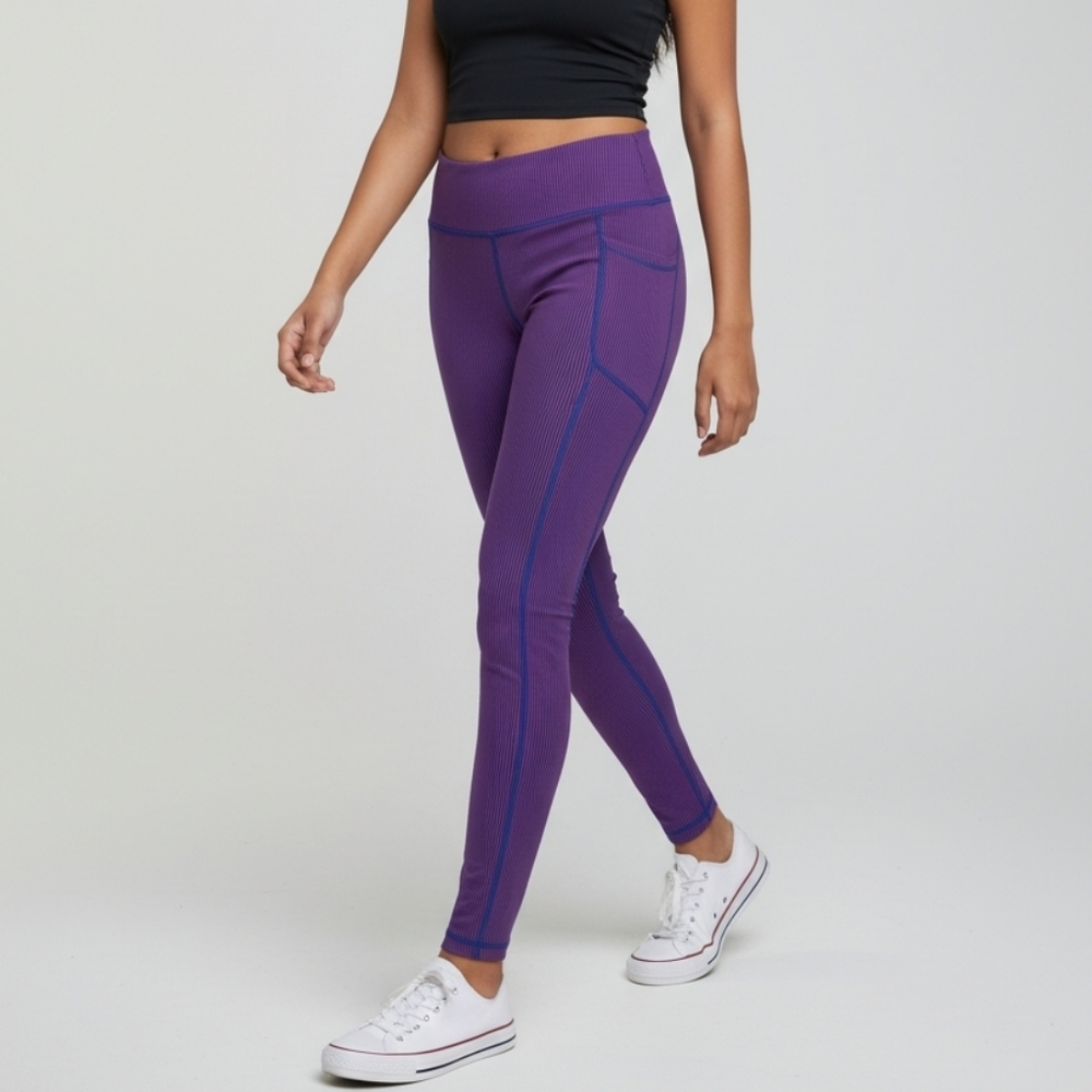 Old Navy Purple Kids Leggings with Blue Stitching